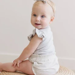Flutter Sleeve Bodysuit in Sky by Quincy Mae