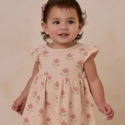 Flutter Sleeve Dress in Tulips by Quincy Mae