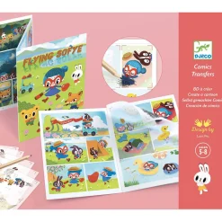 Flying Sofye Comic Strip Rub-On Transfers Set by Djeco