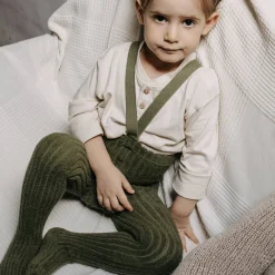 Footed Granny Teddy Tights With Braces in Olive by Silly Silas