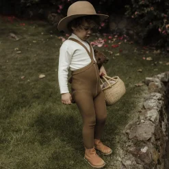 Footed Tights With Braces in Acorn Brown by Silly Silas