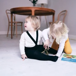 Footed Tights With Braces in Classic Black by Silly Silas