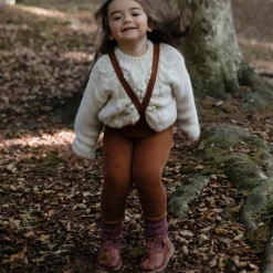 Footed Tights With Braces in Cinnamon by Silly Silas