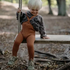 Footed Tights With Braces in Cinnamon by Silly Silas