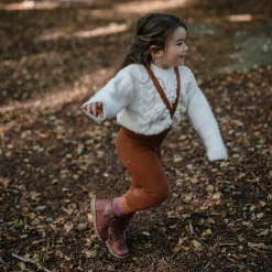 Footed Tights With Braces in Cinnamon by Silly Silas