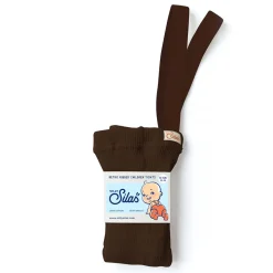 Footed Tights With Braces in Chocolate Brown by Silly Silas