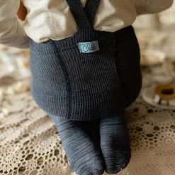 Footed Tights With Braces in Denim by Silly Silas