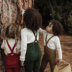 Footed Tights With Braces in Dark Forest Green by Silly Silas