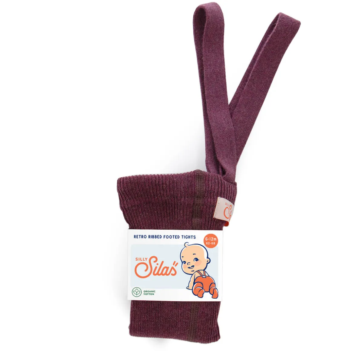 Footed Tights With Braces in Fig Blend by Silly Silas
