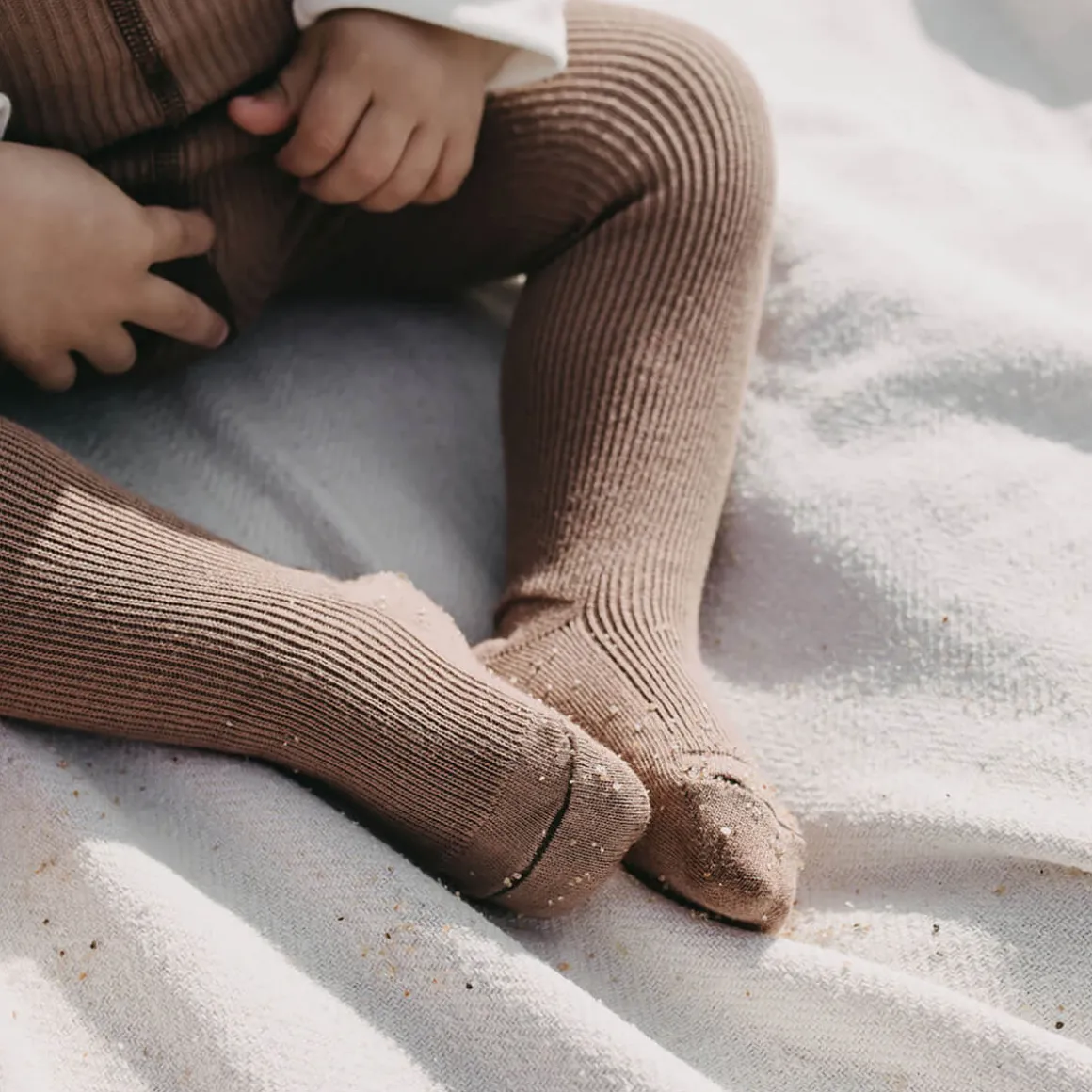 Footed Tights With Braces in Granola by Silly Silas