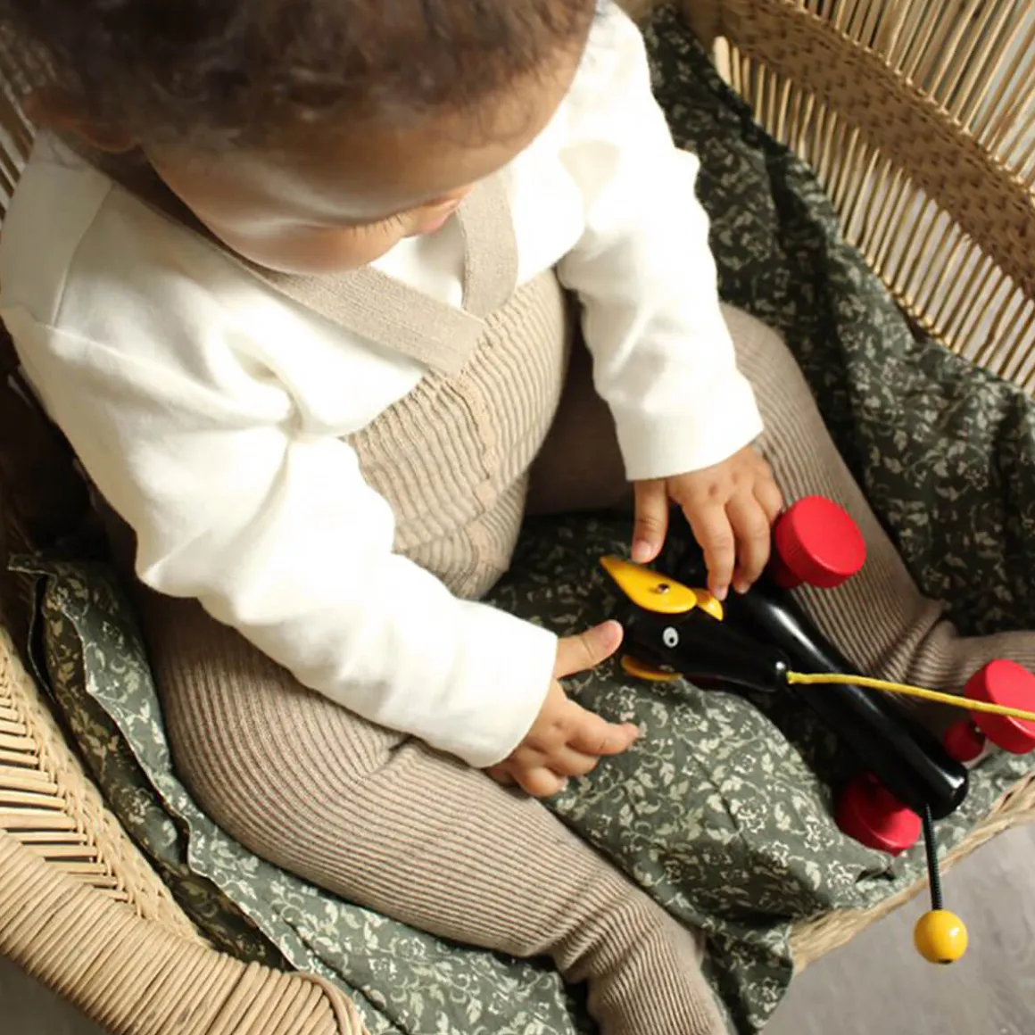Footed Tights With Braces in Peanut Blend by Silly Silas