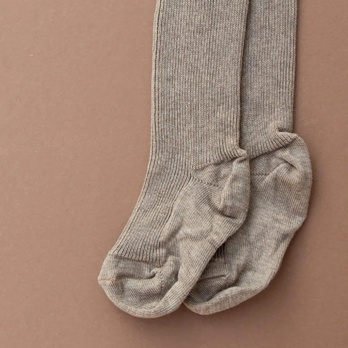 Footed Tights With Braces in Peanut Blend by Silly Silas