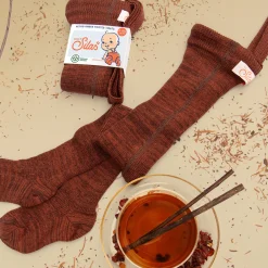 Footed Tights With Braces in Spicy Chai by Silly Silas