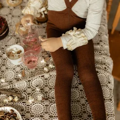Footed Tights With Braces in Spicy Chai by Silly Silas