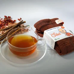 Footed Tights With Braces in Spicy Chai by Silly Silas
