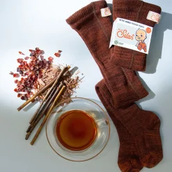 Footed Tights With Braces in Spicy Chai by Silly Silas