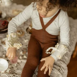 Footed Tights With Braces in Spicy Chai by Silly Silas