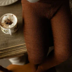 Footed Tights With Braces in Spicy Chai by Silly Silas