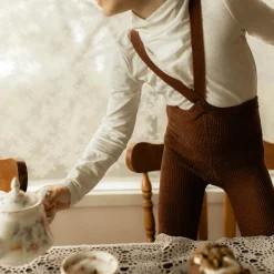 Footed Tights With Braces in Spicy Chai by Silly Silas