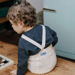 Footless Granny Teddy Tights With Braces in Cream by Silly Silas