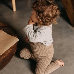 Footless Granny Teddy Tights With Braces in Peanut by Silly Silas