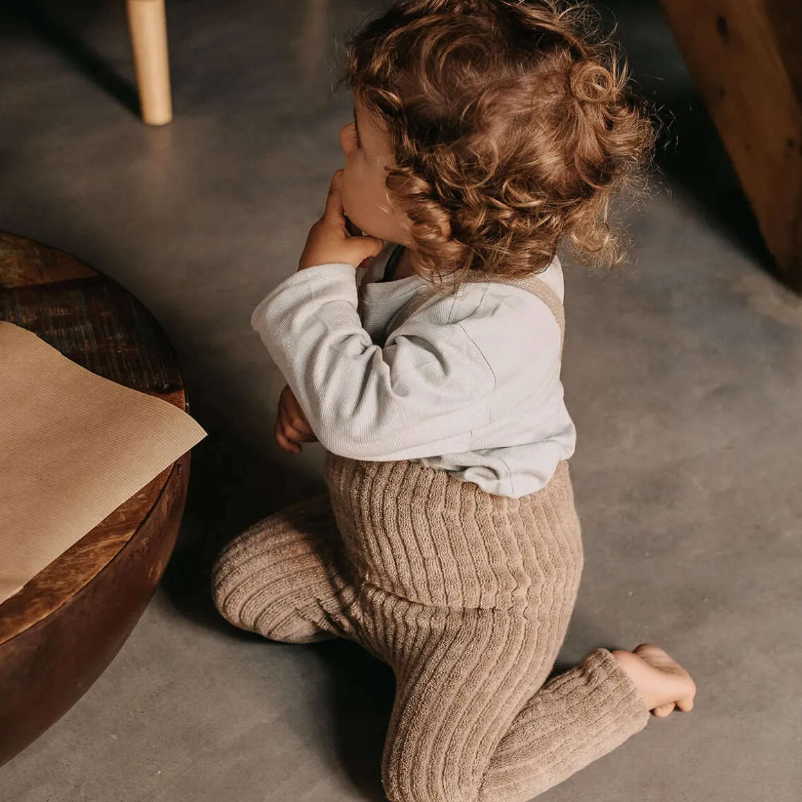 Footless Granny Teddy Tights With Braces in Peanut by Silly Silas