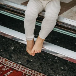 Footless Hippy Tights With Braces in Cream Blend by Silly Silas