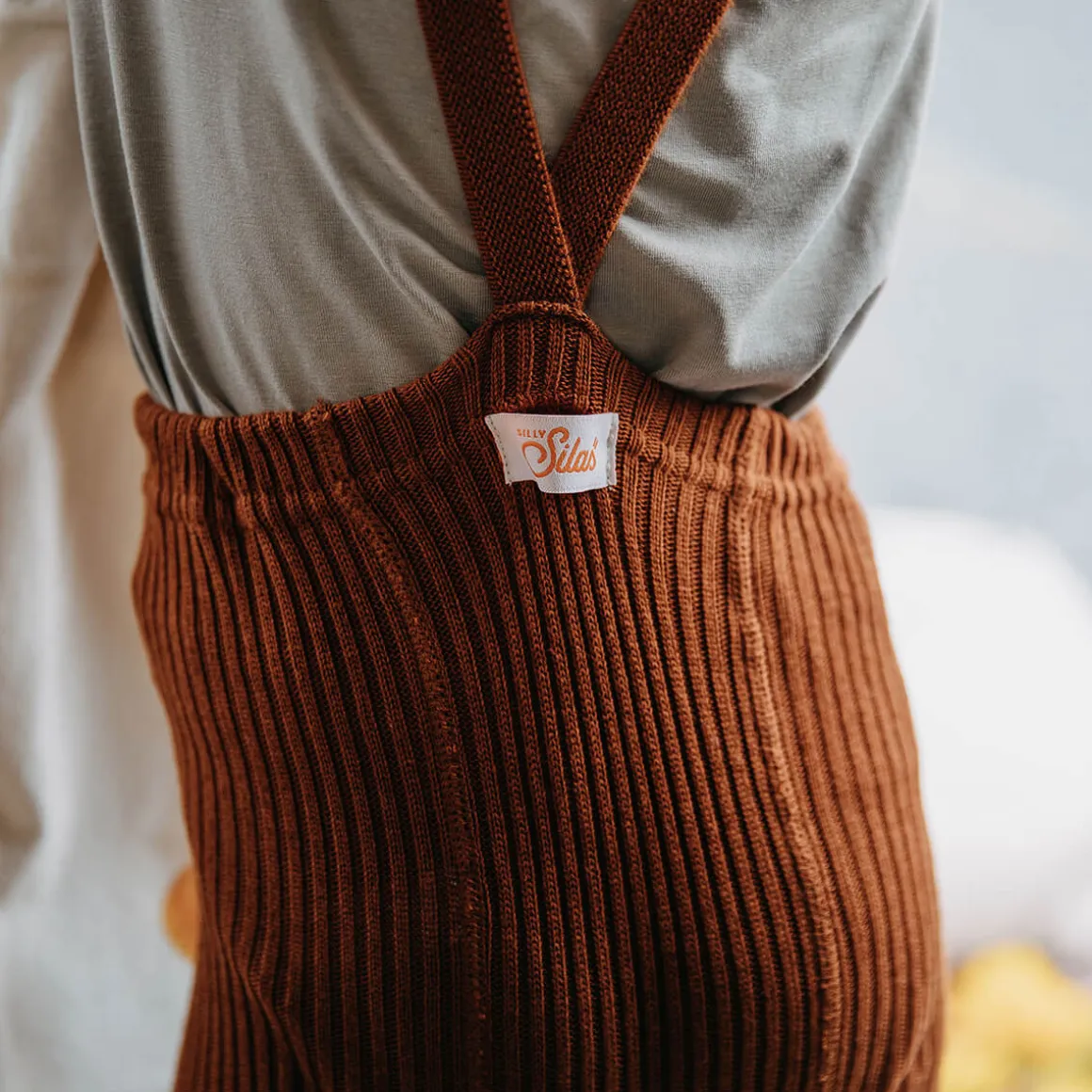 Footless Hippy Tights With Braces in Cinnamon by Silly Silas