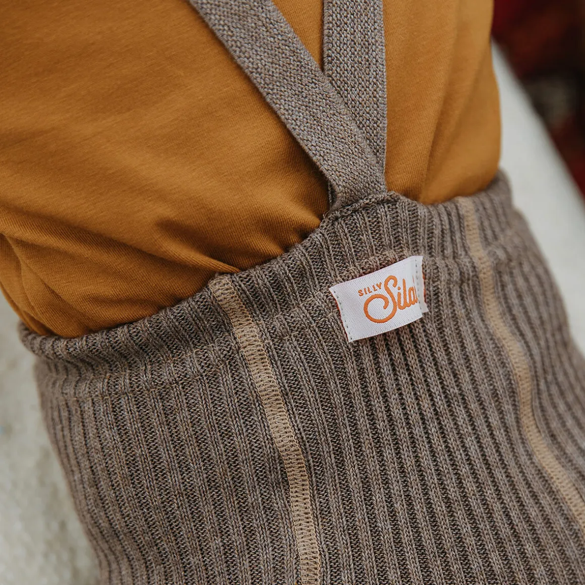 Footless Hippy Tights With Braces in Cocoa Blend by Silly Silas
