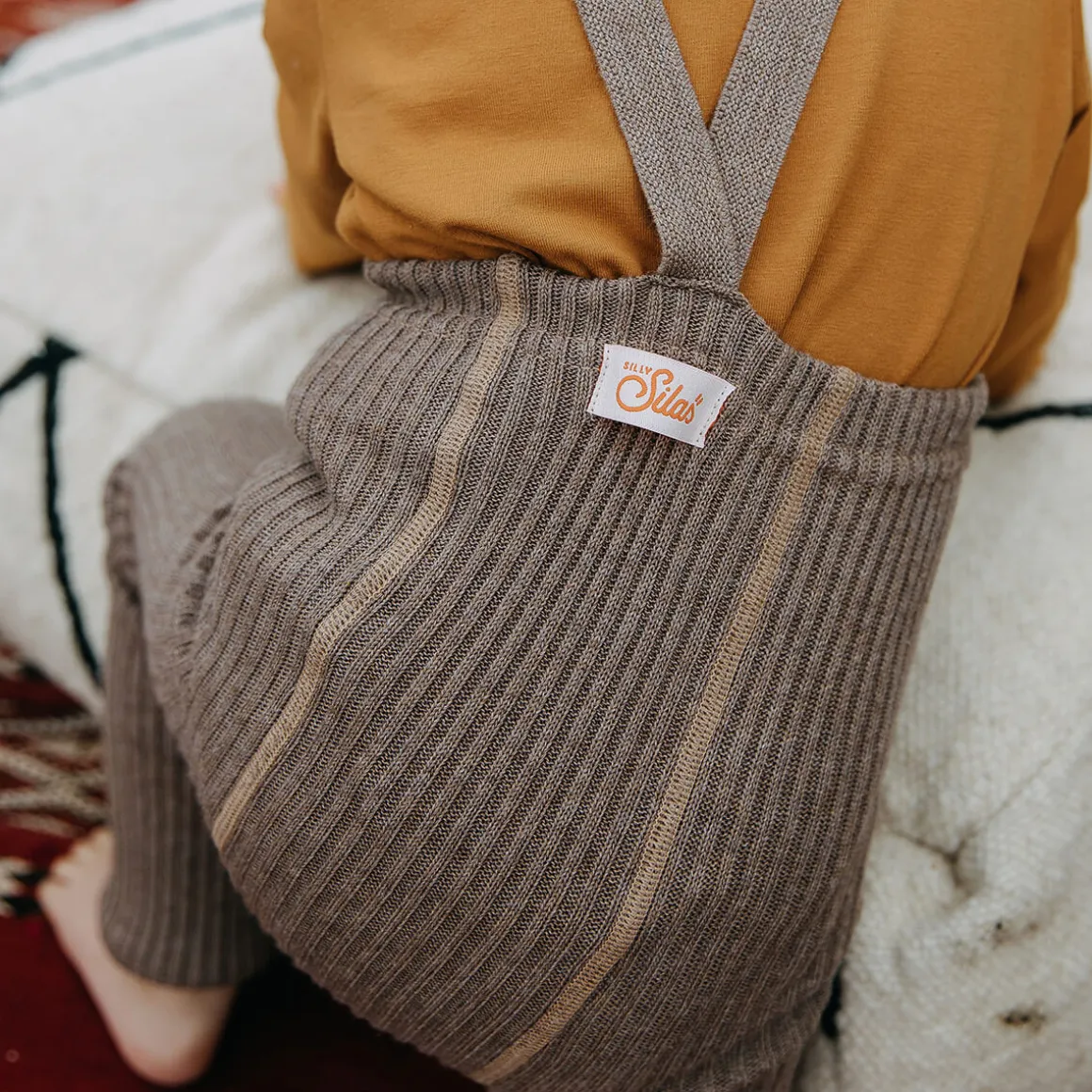 Footless Hippy Tights With Braces in Cocoa Blend by Silly Silas