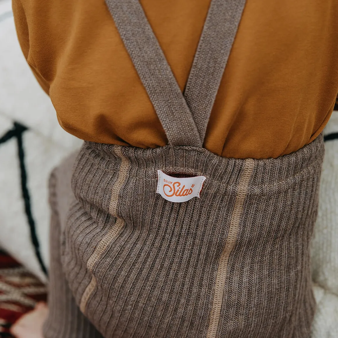 Footless Hippy Tights With Braces in Cocoa Blend by Silly Silas