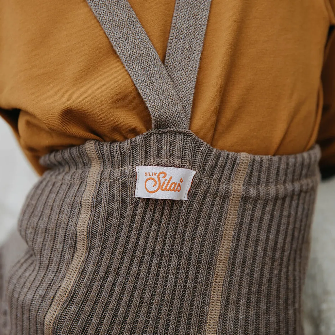 Footless Hippy Tights With Braces in Cocoa Blend by Silly Silas