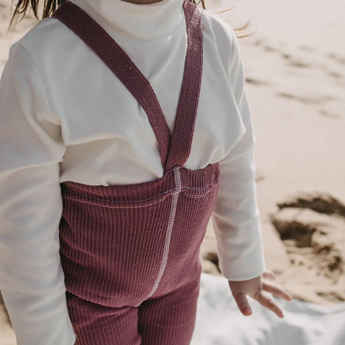 Footless Tights With Braces in Acai Smoothie by Silly Silas