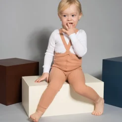 Footless Tights With Braces in Light Brown by Silly Silas