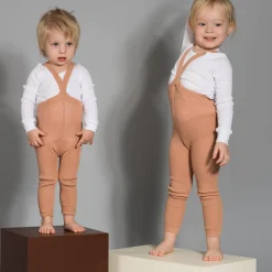Footless Tights With Braces in Light Brown by Silly Silas