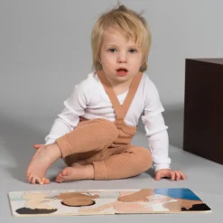 Footless Tights With Braces in Light Brown by Silly Silas