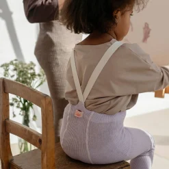 Footless Tights With Braces in Creamy Lavender by Silly Silas