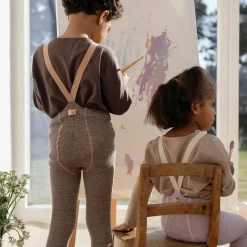 Footless Tights With Braces in Charcoaly Brown by Silly Silas