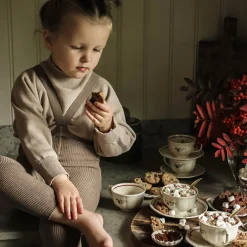 Footless Tights With Braces in Cacao Blend by Silly Silas