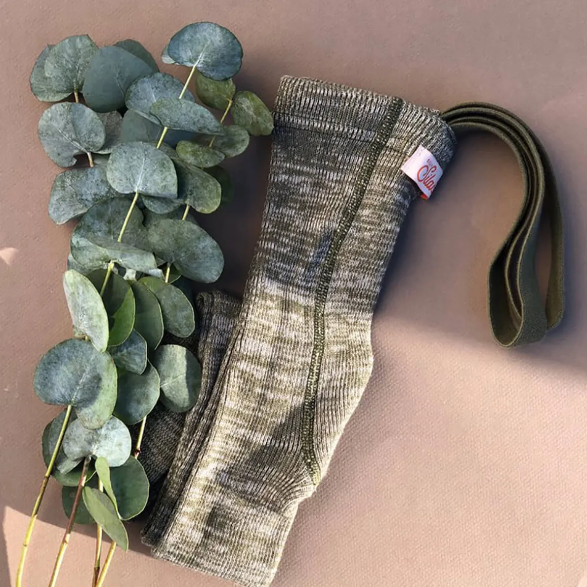 Footless Tights With Braces in Creamy Olive by Silly Silas