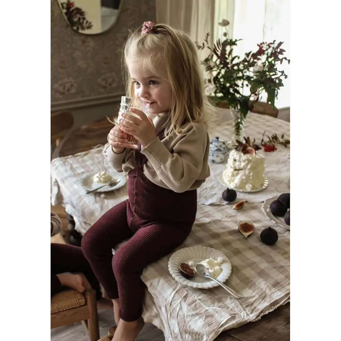 Footless Tights With Braces in Fig Blend by Silly Silas