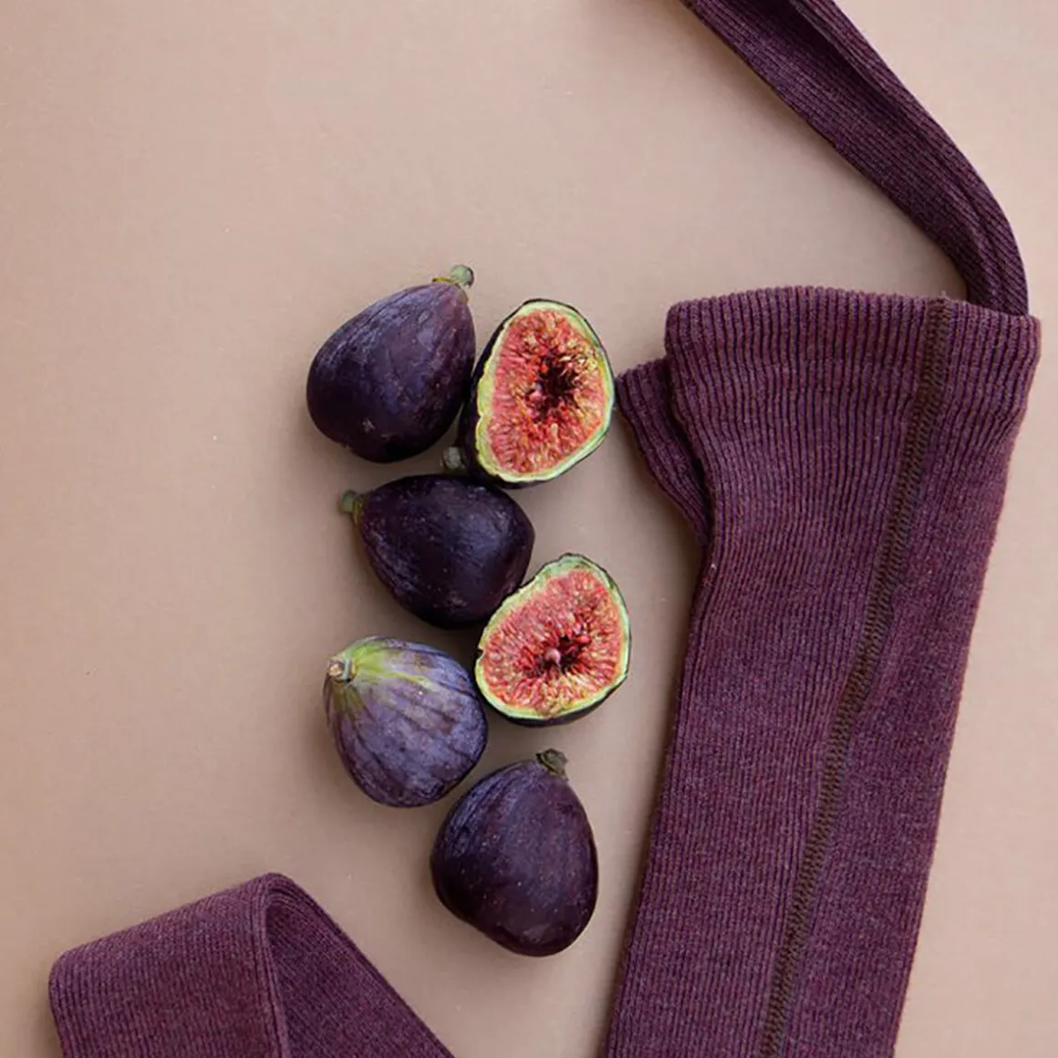 Footless Tights With Braces in Fig Blend by Silly Silas