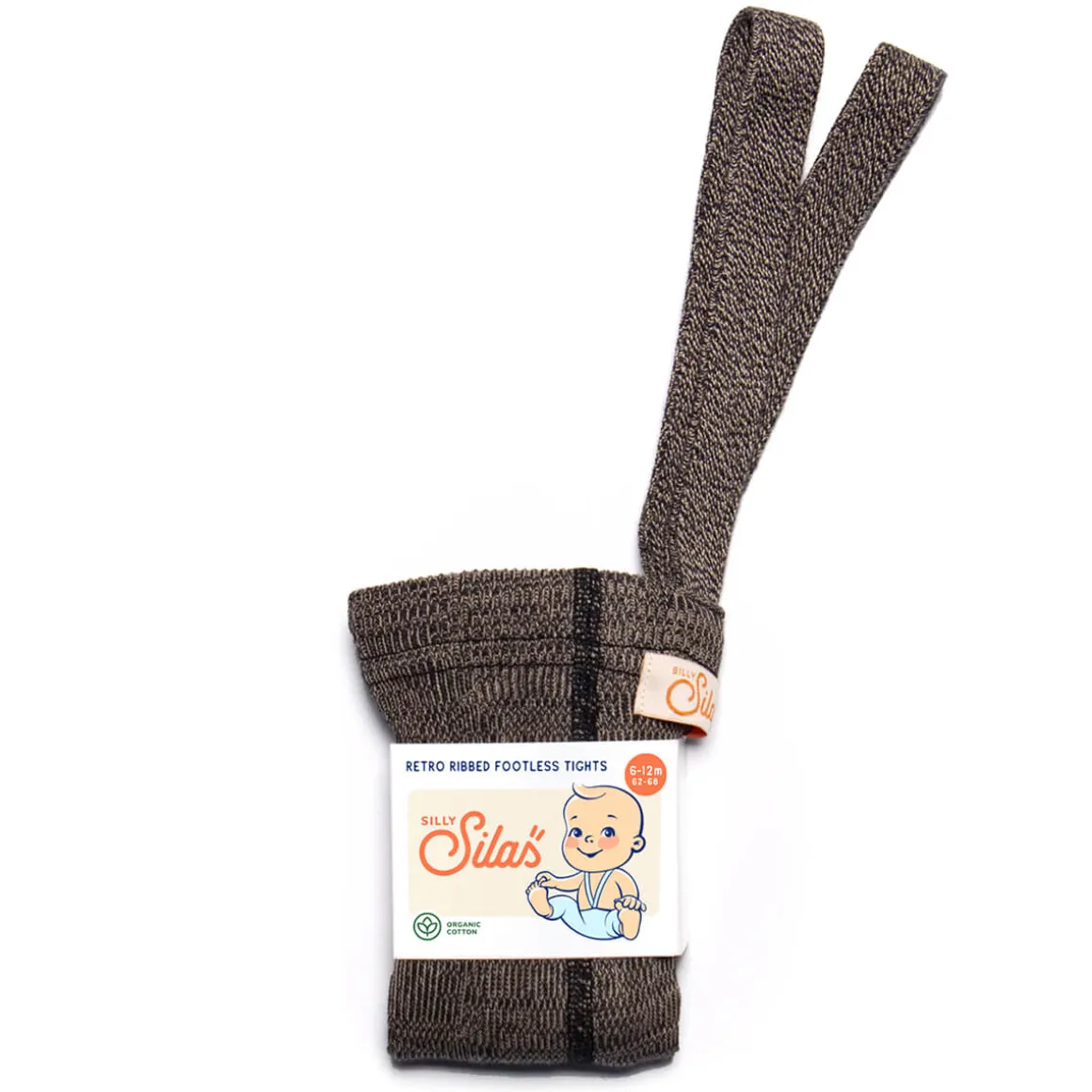 Footless Tights With Braces in Licorice Peanut by Silly Silas