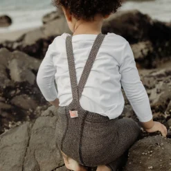 Footless Tights With Braces in Licorice Peanut by Silly Silas