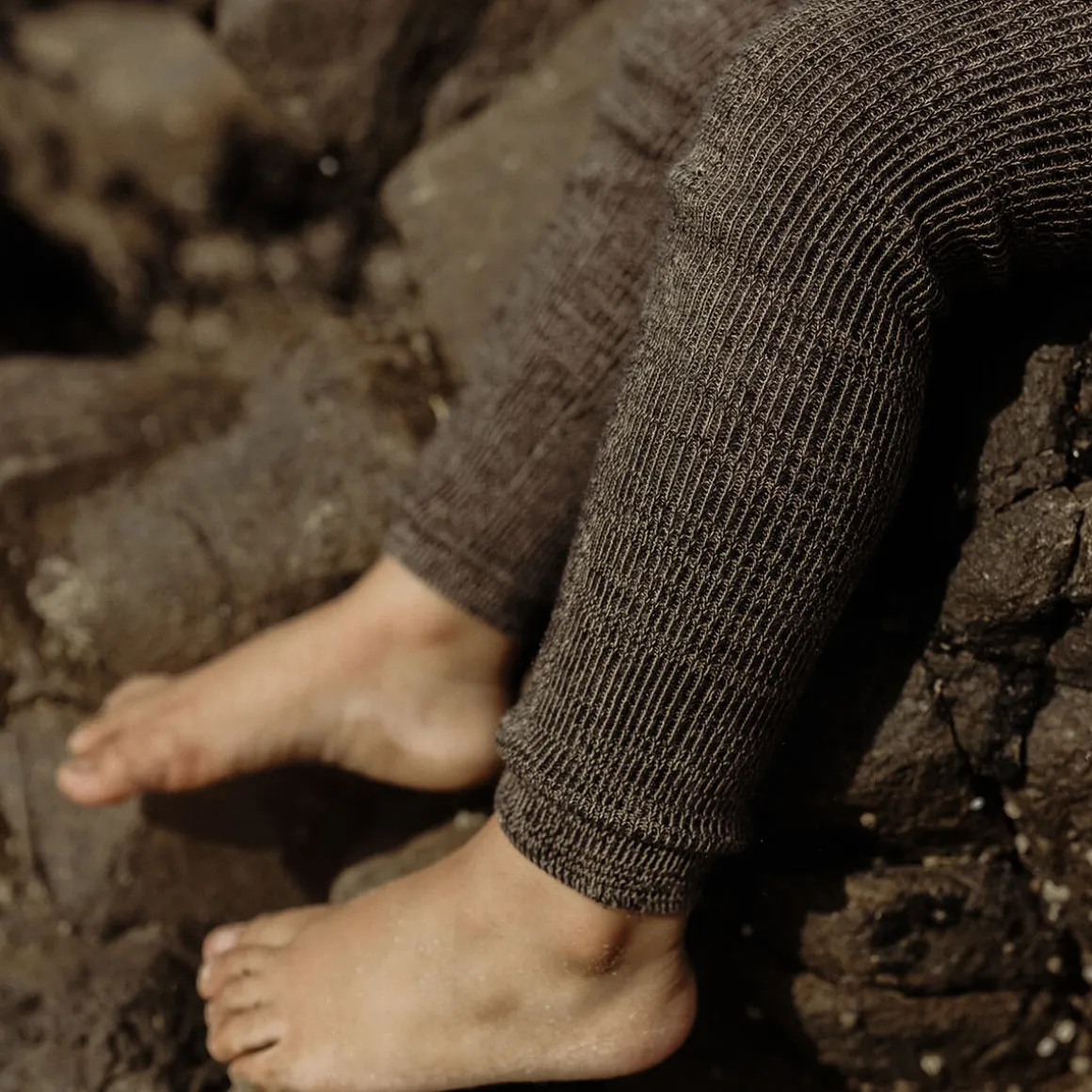 Footless Tights With Braces in Licorice Peanut by Silly Silas