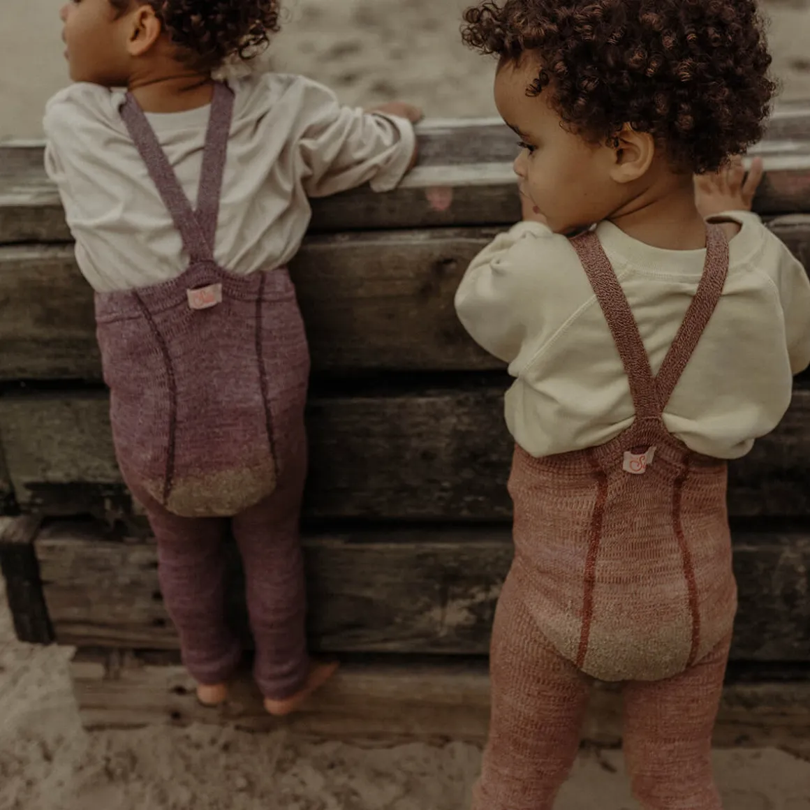 Footless Tights With Braces in Salted Caramel by Silly Silas