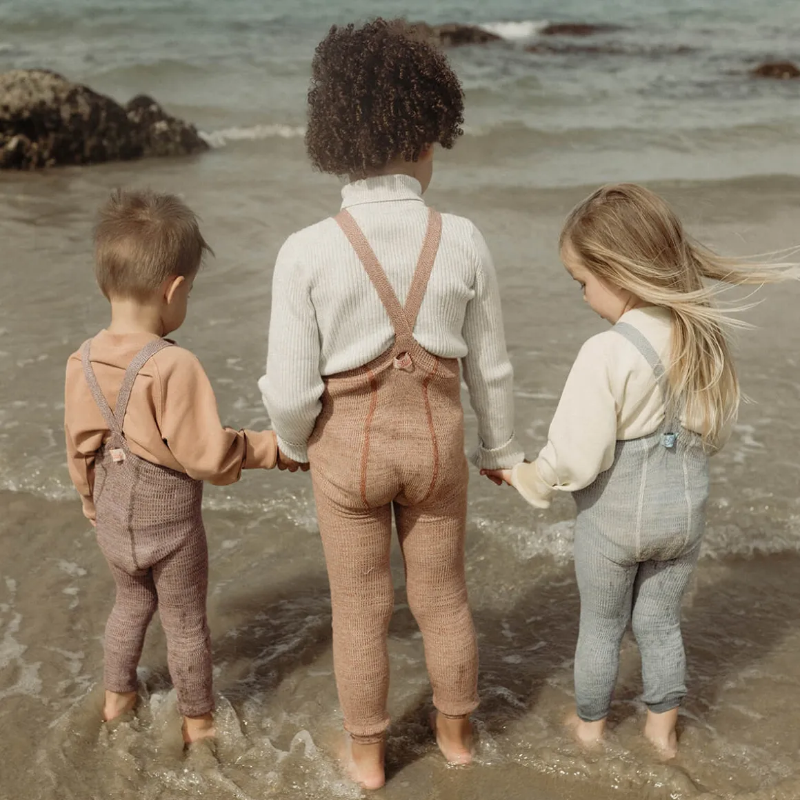 Footless Tights With Braces in Salted Caramel by Silly Silas