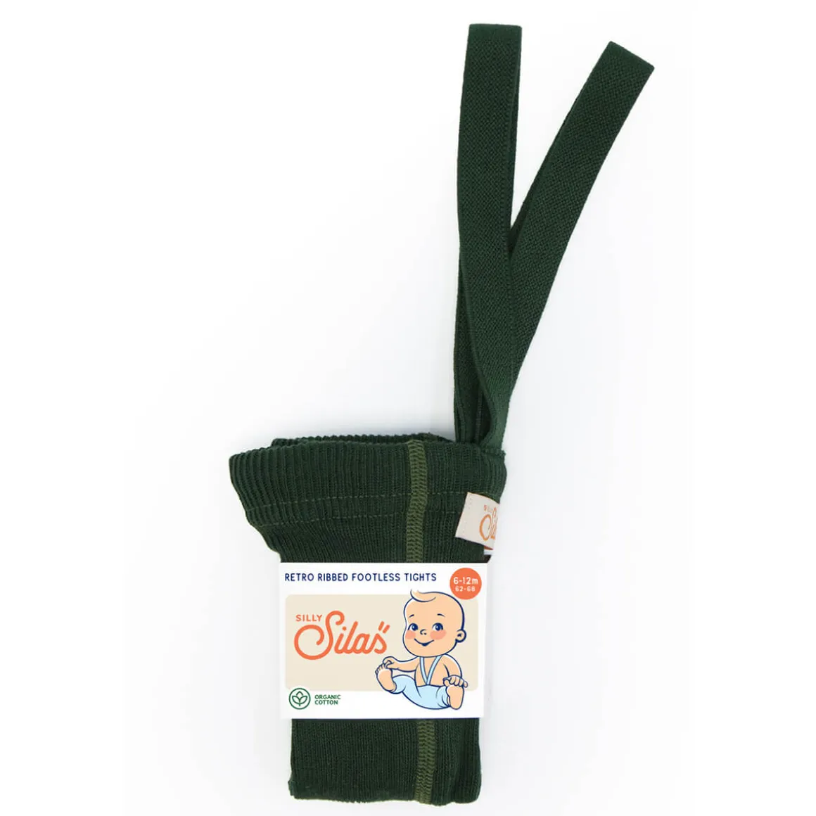 Footless Tights With Braces in Dark Forest Green by Silly Silas