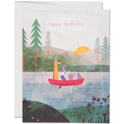 Four Canoe Greetings Card by Red Cap Cards