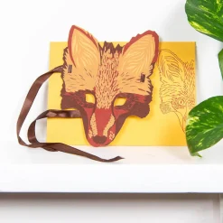 Fox Mask Greetings Card by East End Press